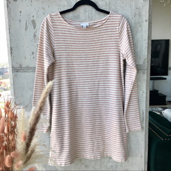 J. Jill Crew Neck Striped Cotton Long Sleeve Top S - Picture 2 of 4